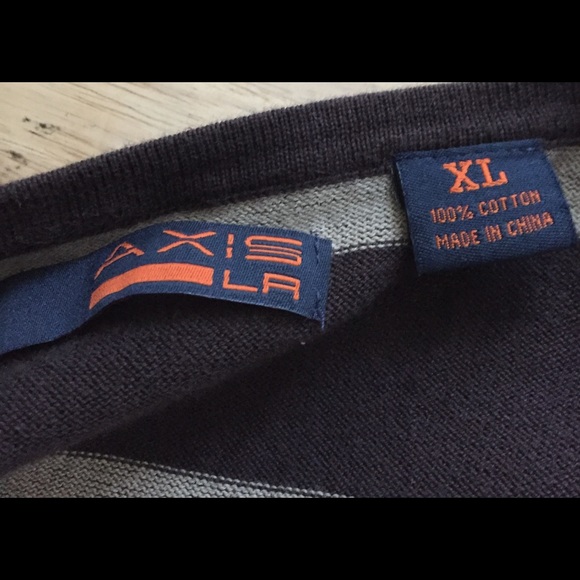 Axis LA Brown Striped Sweatshirt Mens XL NWOT - Picture 2 of 5